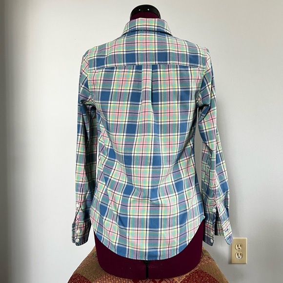 Vineyard Vines Little River Plaid Popover Flannel Button Top, Sz 00 - Picture 5 of 8